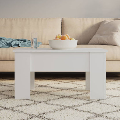 Tavolino da Salotto Bianco 79x49x41 cm in Legno Multistrato
