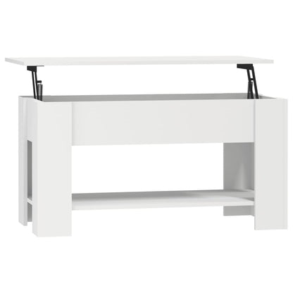 Tavolino da Salotto Bianco 101x49x52 cm in Legno Multistrato