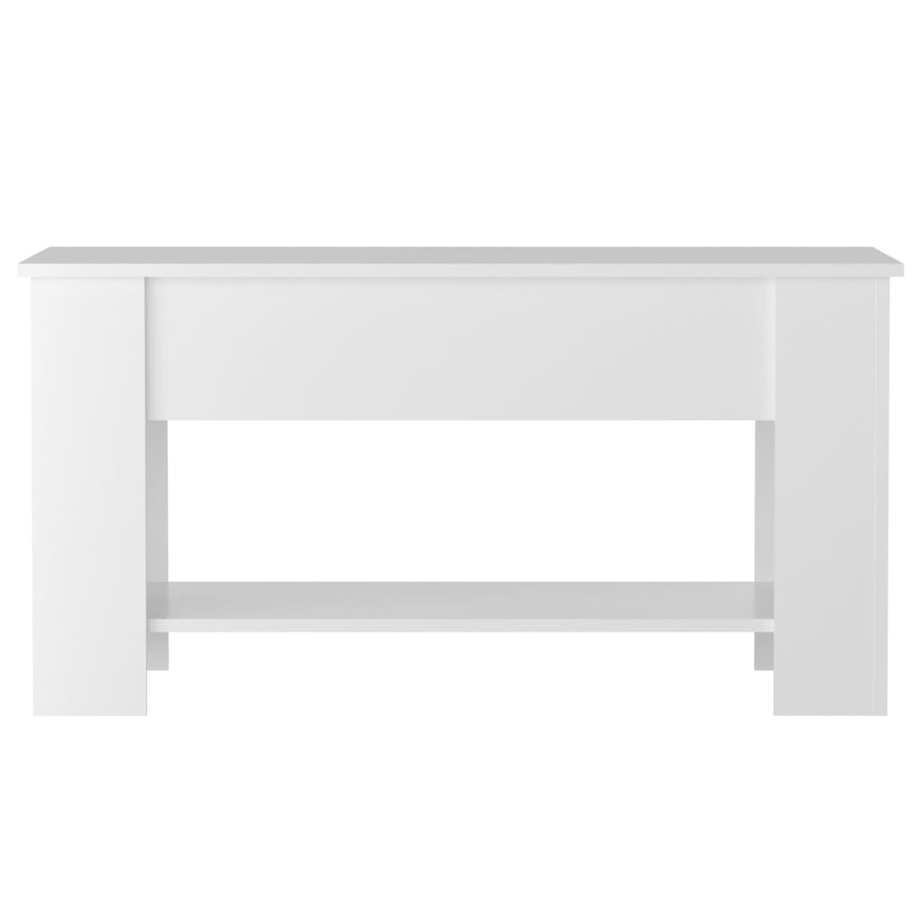 Tavolino Salotto Bianco Lucido 101x49x52 cm Legno Multistrato