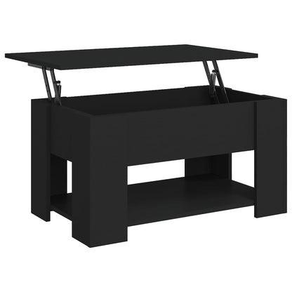 Tavolino da Salotto Nero 79x49x41 cm in Legno Multistrato