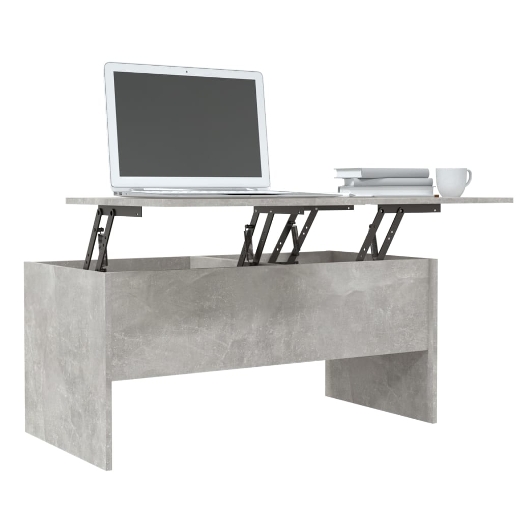 Tavolino Grigio Cemento 102x50,5x46,5 cm in Legno Multistrato