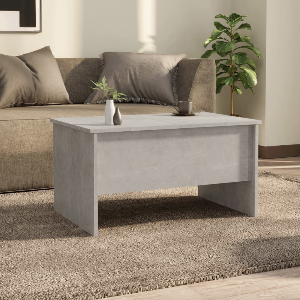 Tavolino Salotto Grigio Cemento 80x50x42,5 cm Legno Multistrato