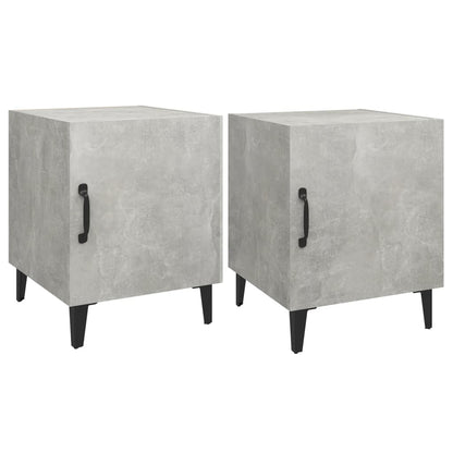 Comodini 2 pz Grigio Cemento in Legno Multistrato