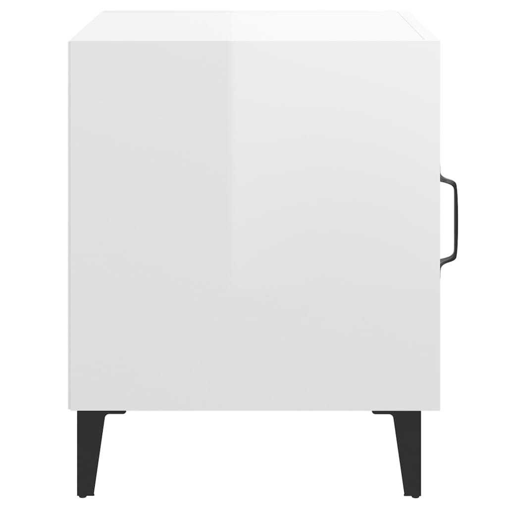 Comodino Bianco Lucido in Legno Multistrato