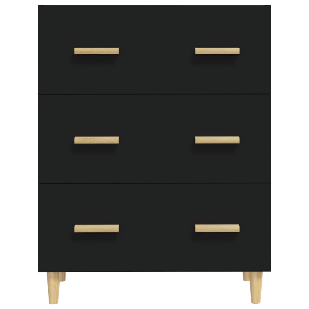 Credenza Nera 70x34x90 cm in Legno Multistrato