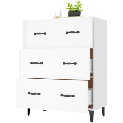 Credenza 69,5x34x90 cm in Legno Multistrato Bianco Lucido