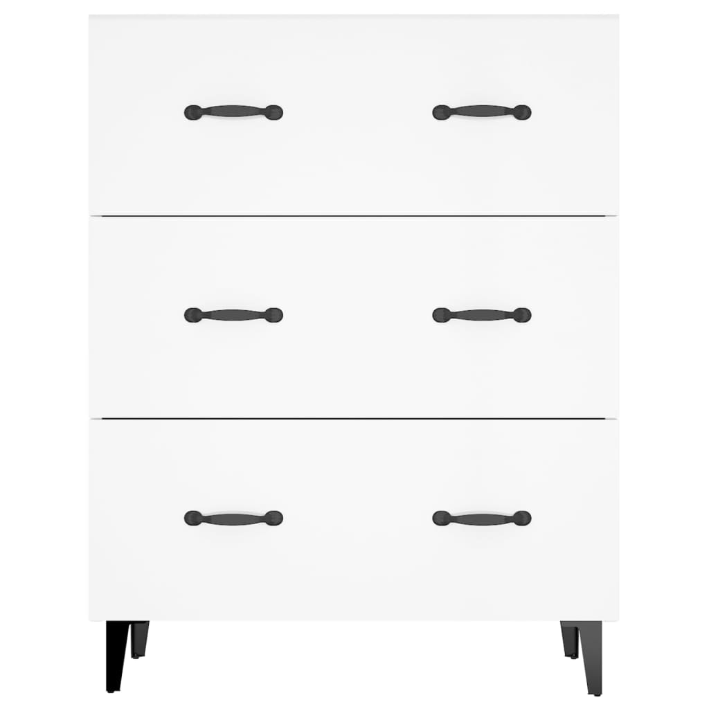 Credenza 69,5x34x90 cm in Legno Multistrato Bianco Lucido