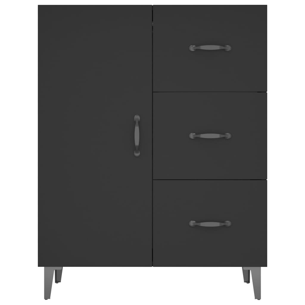 Credenza Nera 69,5x34x90 cm in Legno Multistrato