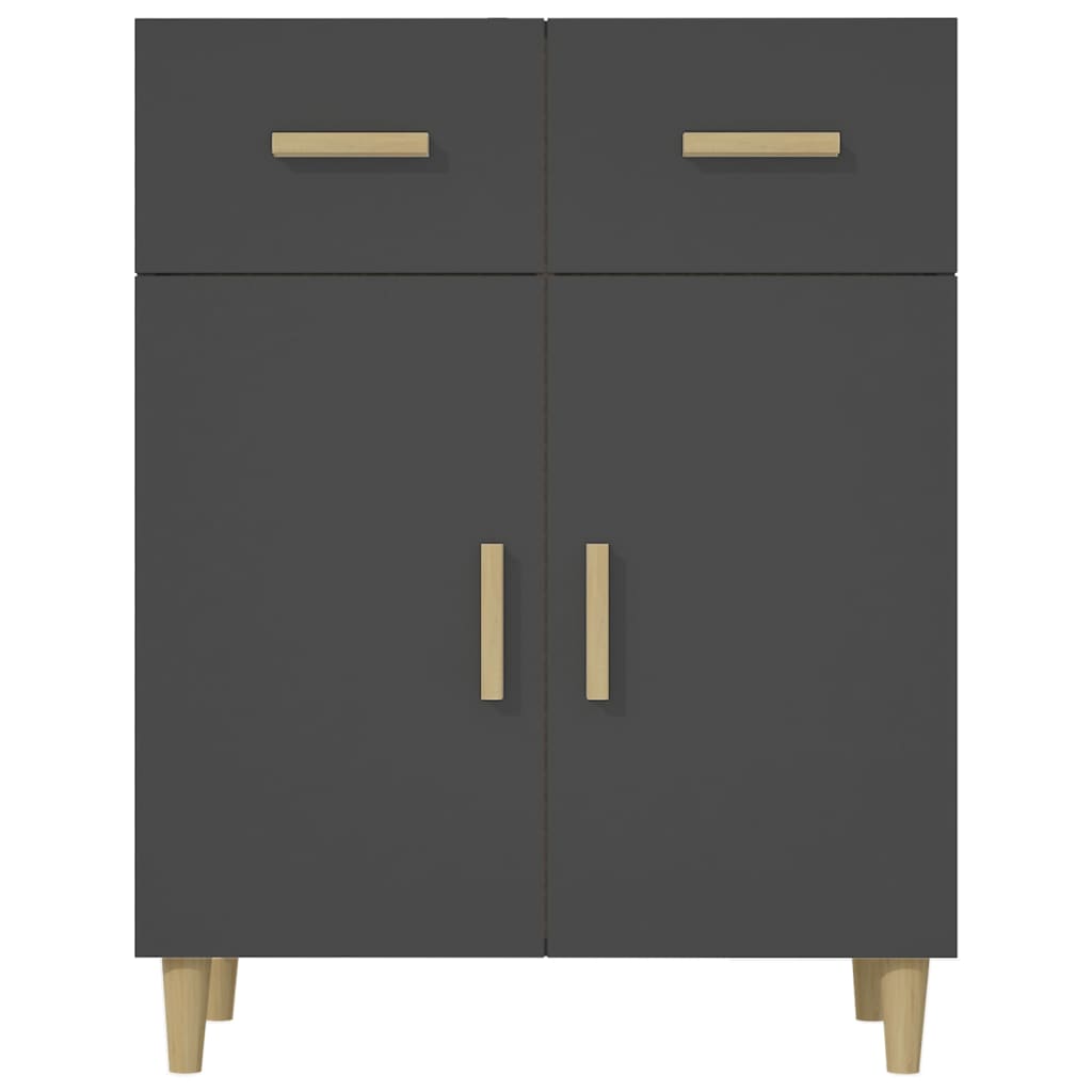 Credenza Nera 69,5x34x89 cm in Legno Multistrato