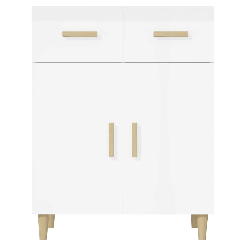 Credenza 69,5x34x89 cm in Legno Multistrato Bianco Lucido