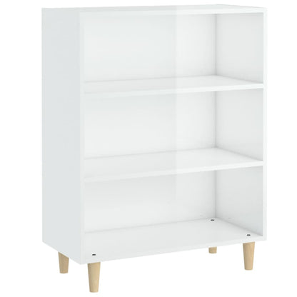Credenza 69,5x32,5x90 cm Bianco Lucido in Legno Multistrato