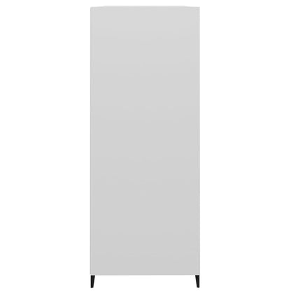 Credenza 69,5x32,5x90 cm Bianco Lucido in Legno Multistrato