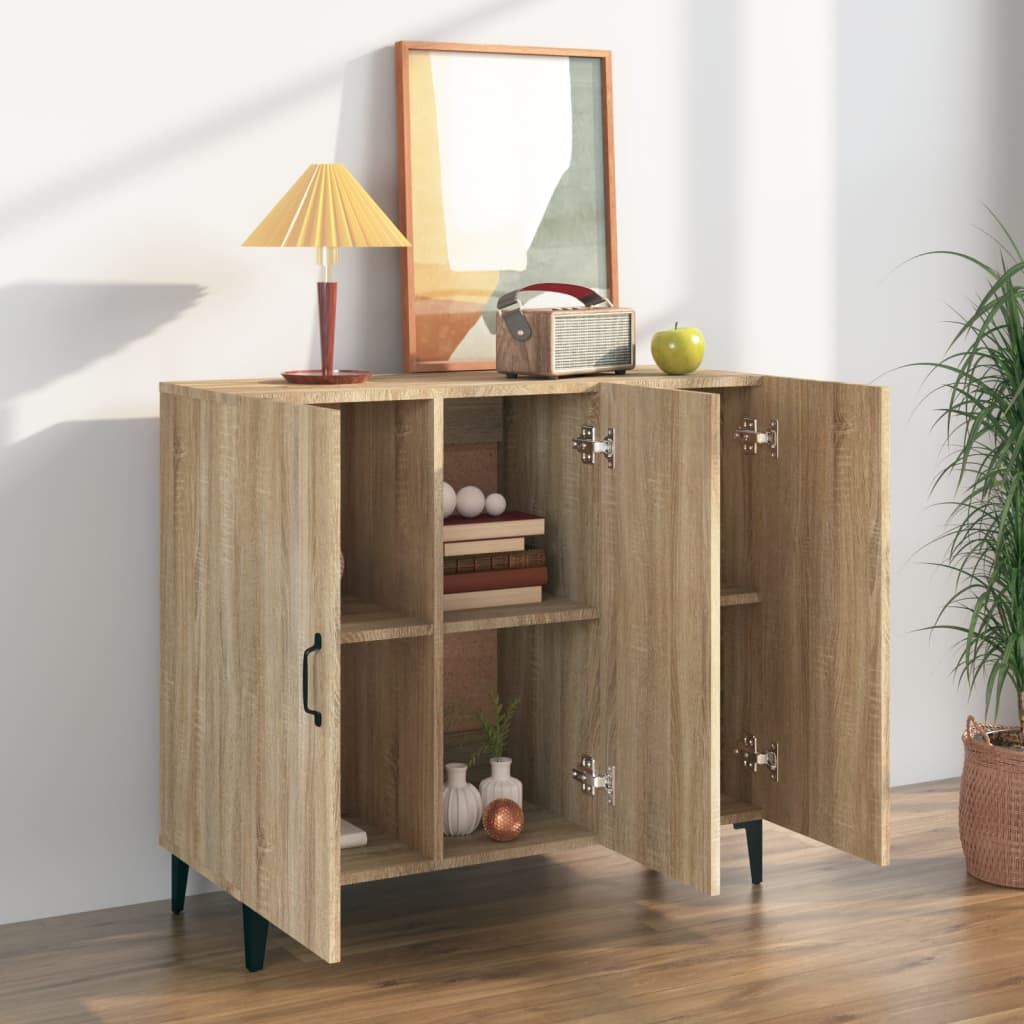 Credenza Rovere Sonoma 90x34x80 cm in Legno Multistrato
