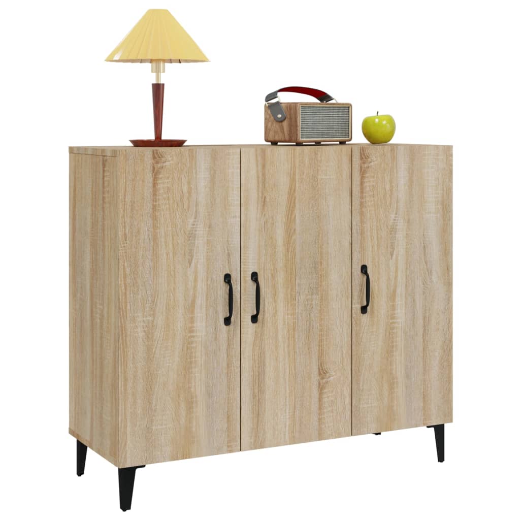 Credenza Rovere Sonoma 90x34x80 cm in Legno Multistrato