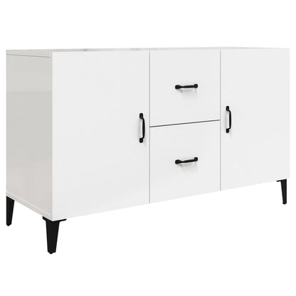 Credenza Bianco Lucido 100x36x60 cm in Legno Multistrato