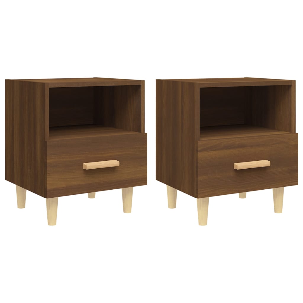 Comodini 2 pz Rovere Marrone 40x35x47 cm