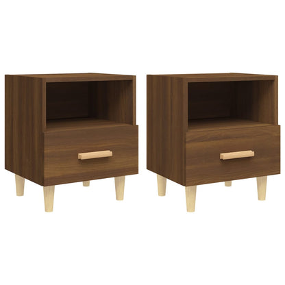 Comodini 2 pz Rovere Marrone 40x35x47 cm