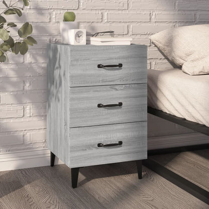 Comodino Grigio Sonoma 40x40x66 cm in Legno Multistrato