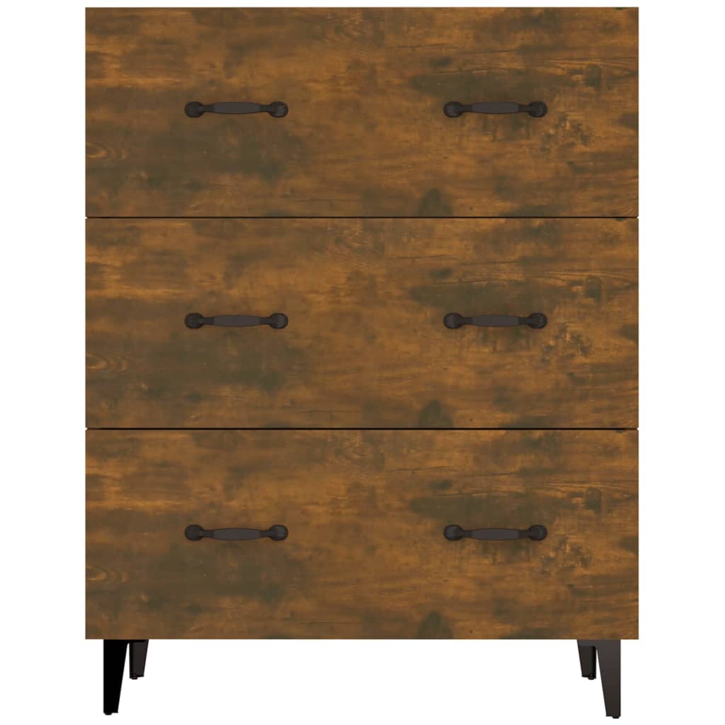 Credenza Rovere Fumo 69,5x34x90 cm in Legno Multistrato