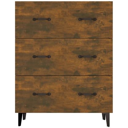 Credenza Rovere Fumo 69,5x34x90 cm in Legno Multistrato