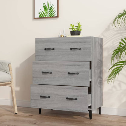 Credenza Grigio Sonoma 69,5x34x90 cm in Legno Multistrato