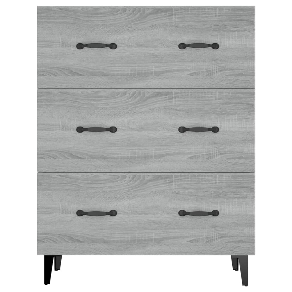 Credenza Grigio Sonoma 69,5x34x90 cm in Legno Multistrato