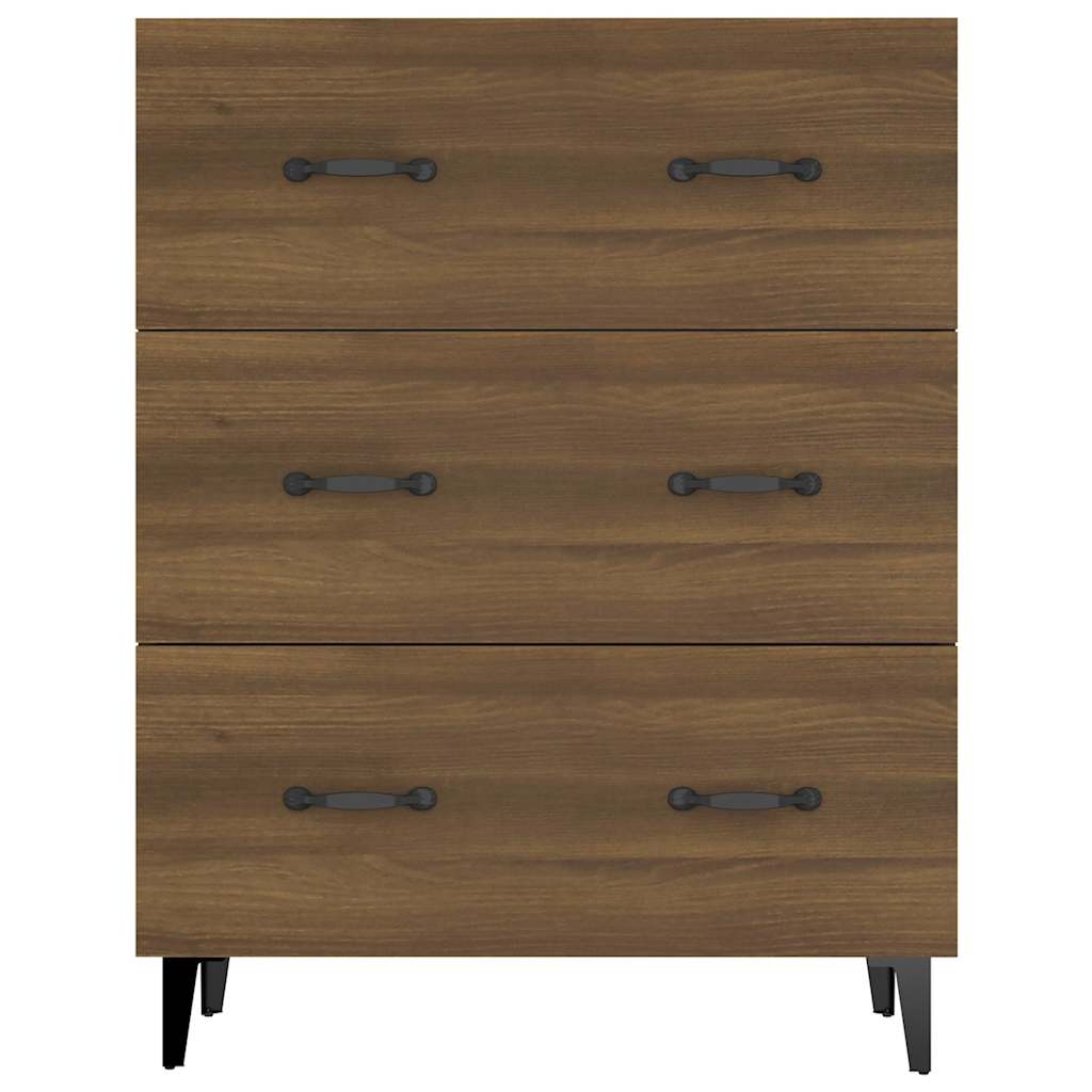 Credenza Rovere Marrone 69,5x34x90 cm in Legno Multistrato
