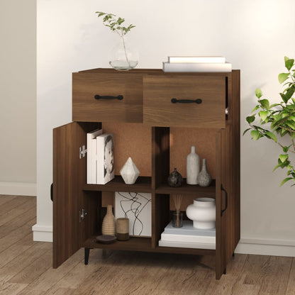 Credenza Rovere Marrone 69,5x34x90 cm in Legno Multistrato