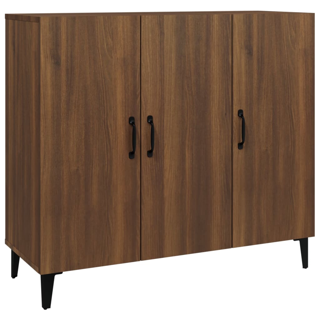 Credenza Rovere Marrone 90x34x80 cm in Legno Multistrato