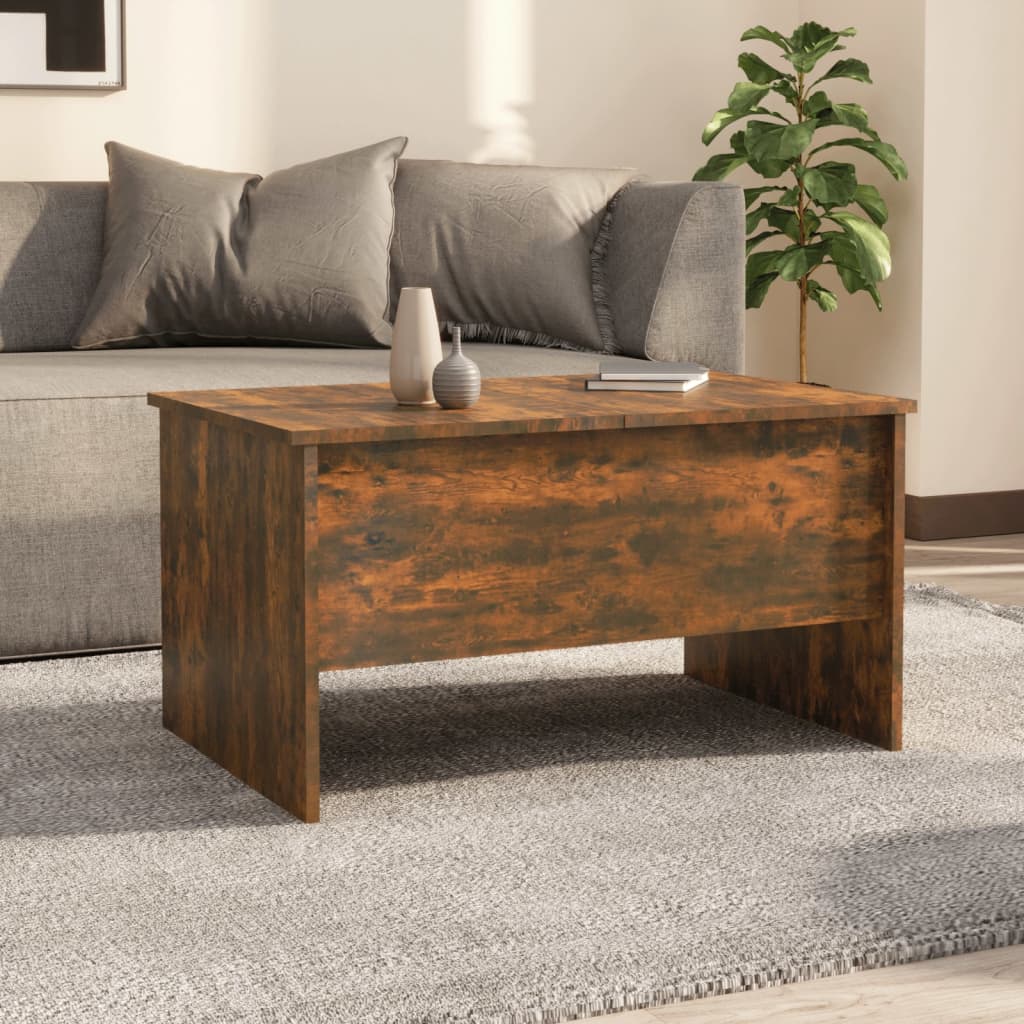 Tavolino da Salotto Rovere Fumo 80x50x42,5 cm Legno Multistrato
