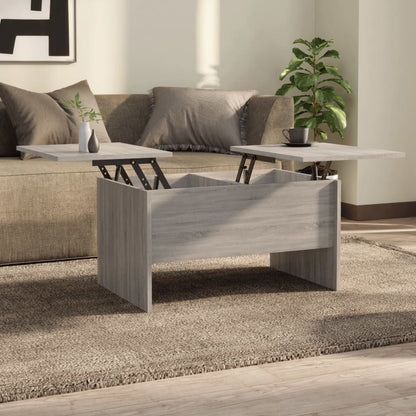 Tavolino Salotto Grigio Sonoma 80x50x42,5 cm Legno Multistrato