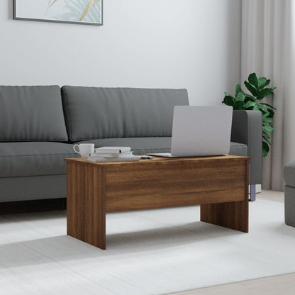 Tavolino Rovere Marrone 102x50,5x46,5 cm Legno Multistrato