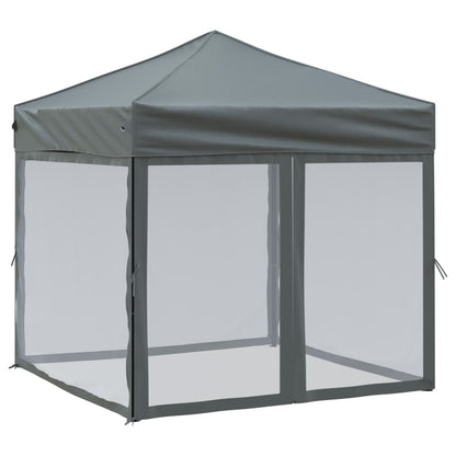 Tenda per Feste Pieghevole con Pareti Laterali Antracite 2x2 m