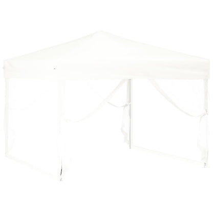 Tenda per Feste Pieghevole con Pareti Laterali Bianco 3x3 m