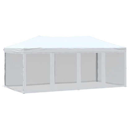 Tenda per Feste Pieghevole con Pareti Laterali Bianco 3x6 m
