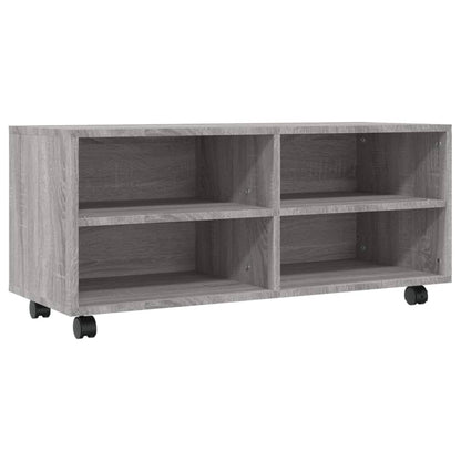 Mobile TV con Ruote Grigio Sonoma 90x35x35cm Legno Multistrato