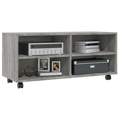 Mobile TV con Ruote Grigio Sonoma 90x35x35cm Legno Multistrato