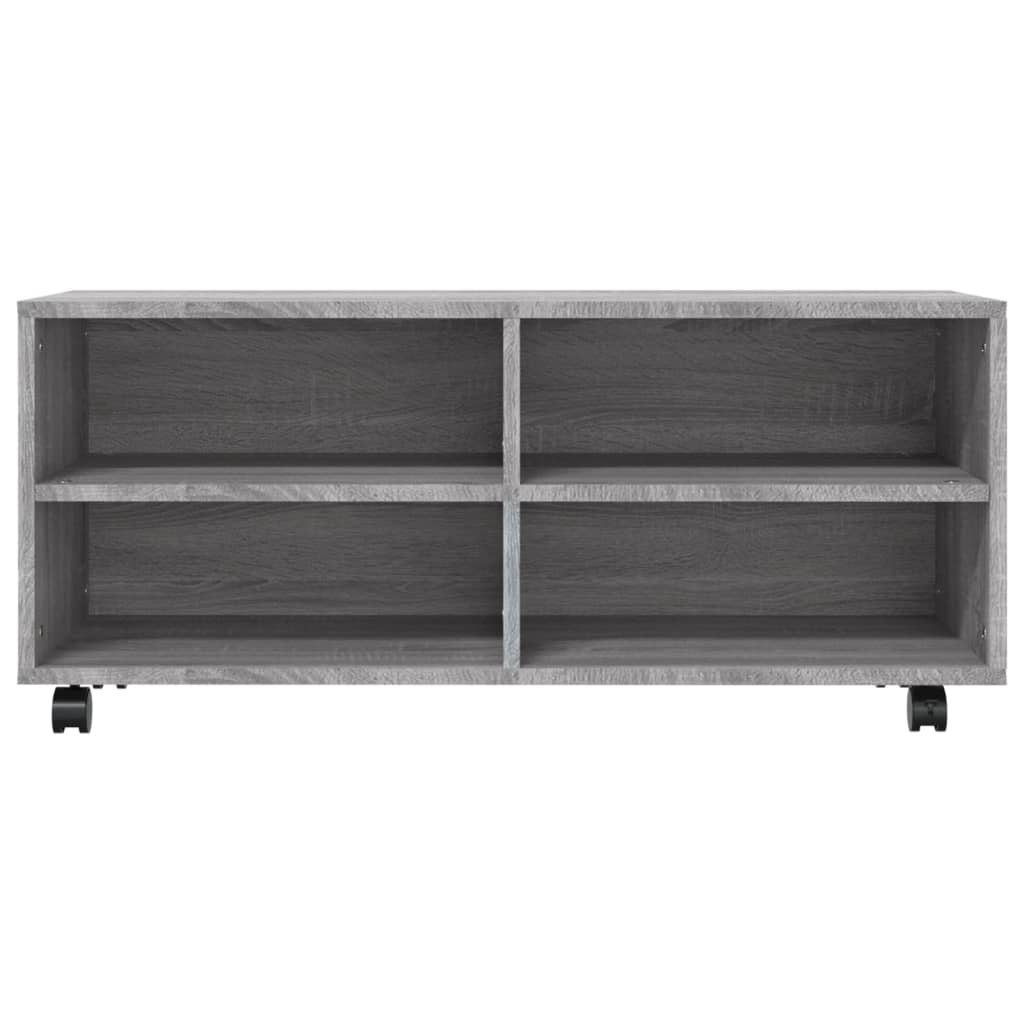 Mobile TV con Ruote Grigio Sonoma 90x35x35cm Legno Multistrato