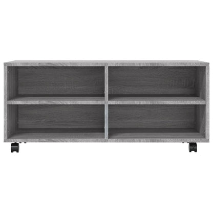 Mobile TV con Ruote Grigio Sonoma 90x35x35cm Legno Multistrato