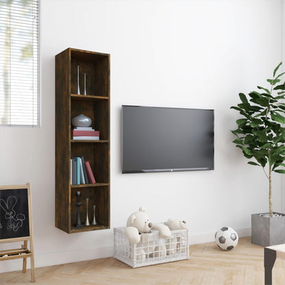 Libreria/Mobile TV Rovere Fumo 143x30x36cm in Legno Multistrato