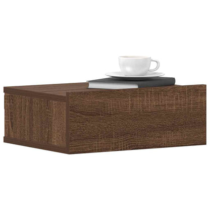 Comodini Pensili Rovere Marrone 2pz 40x30x15 Legno Multistrato