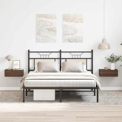 Comodini Pensili Rovere Marrone 2pz 40x30x15 Legno Multistrato
