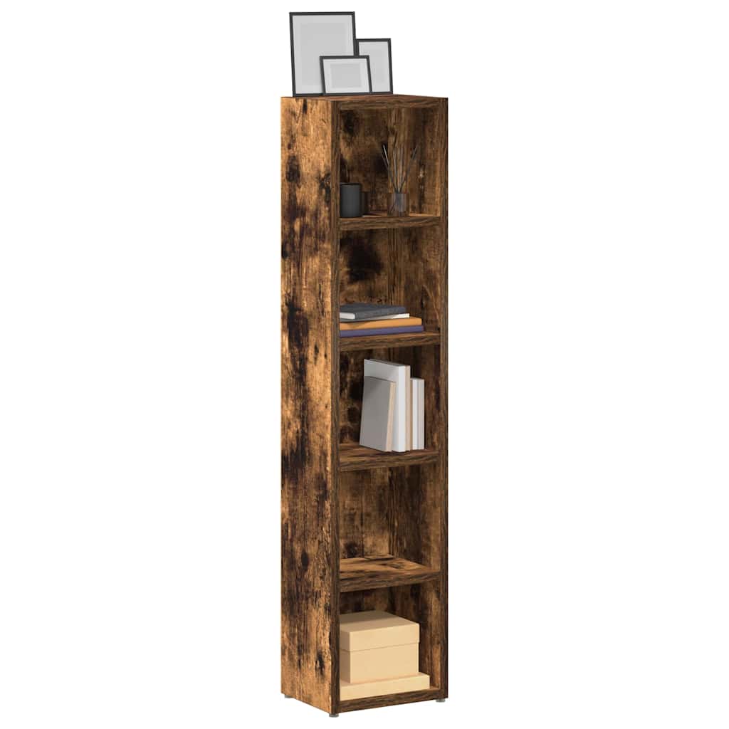 Mobili Porta CD 2pz Rovere Fumo 21x16x93,5cm Legno Multistrato