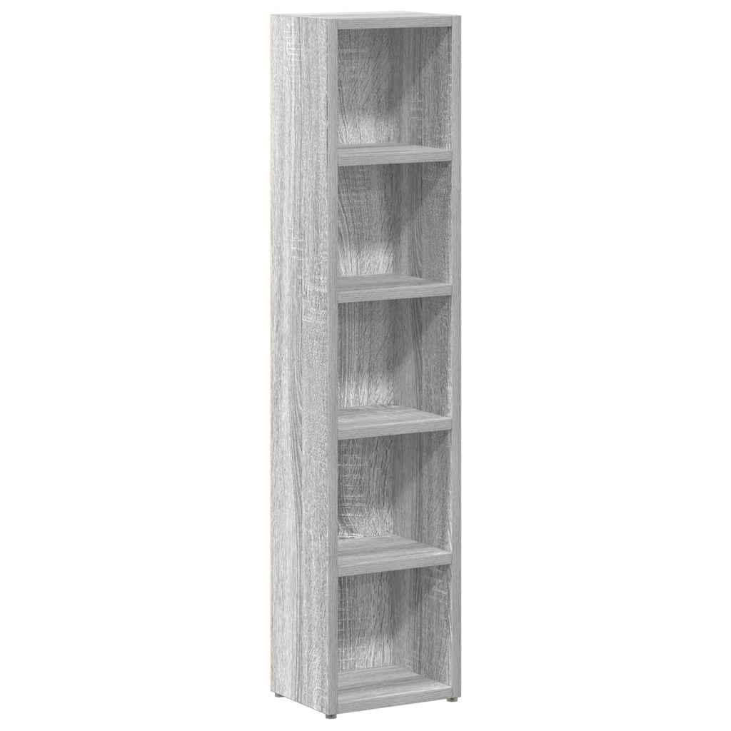 Mobili Porta CD 2pz Grigio Sonoma 21x16x93,5 Legno Multistrato