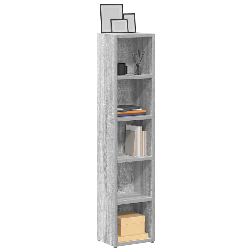 Mobili Porta CD 2pz Grigio Sonoma 21x16x93,5 Legno Multistrato
