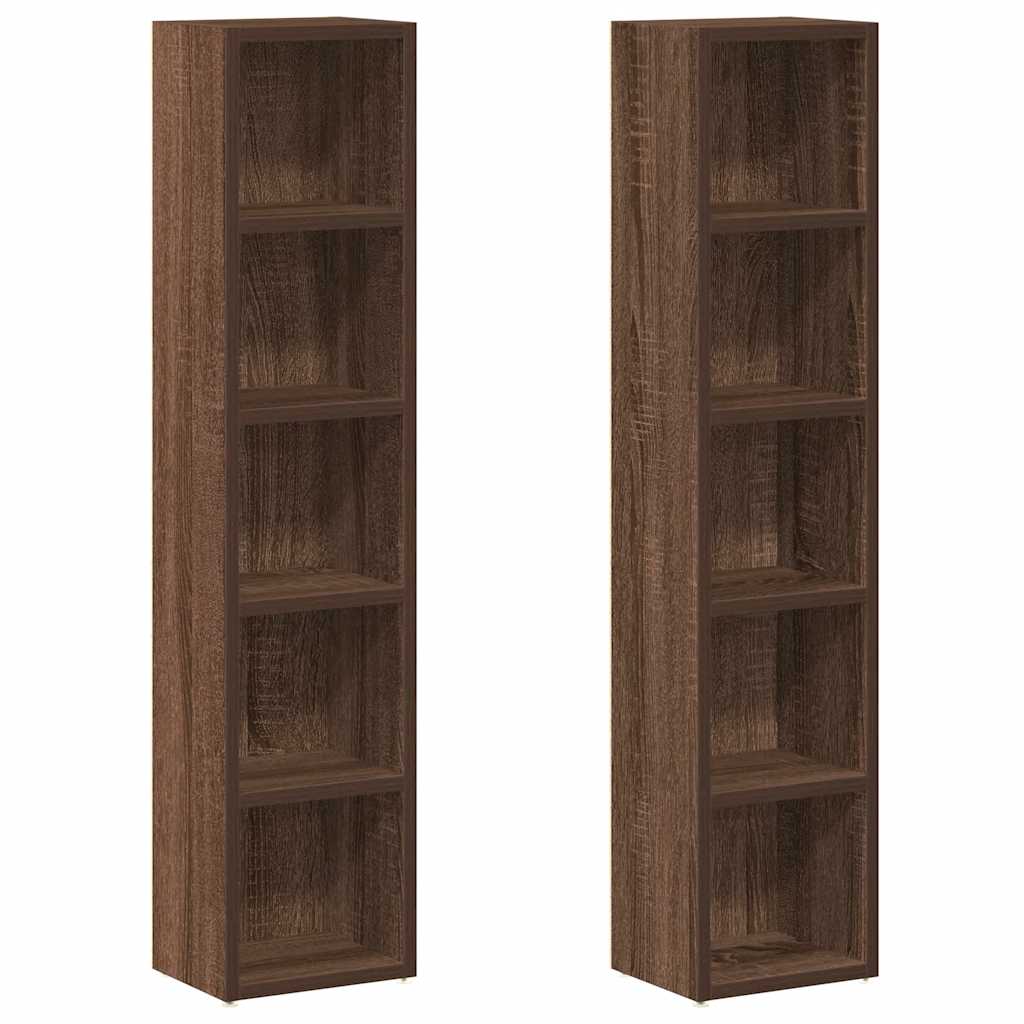 Mobili Porta CD 2pz Rovere Marrone 21x16x93,5 Legno Multistrato