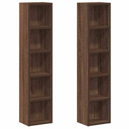 Mobili Porta CD 2pz Rovere Marrone 21x16x93,5 Legno Multistrato