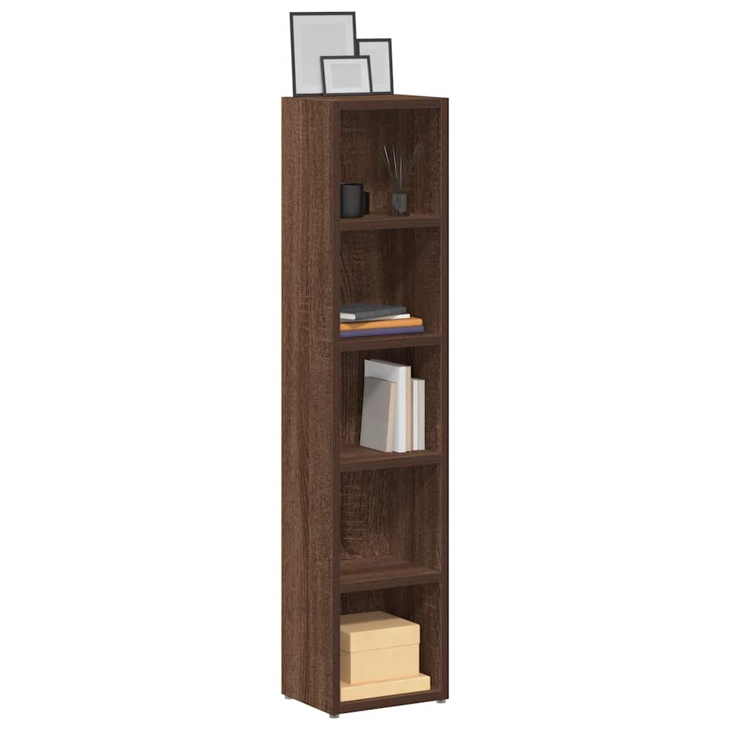 Mobili Porta CD 2pz Rovere Marrone 21x16x93,5 Legno Multistrato