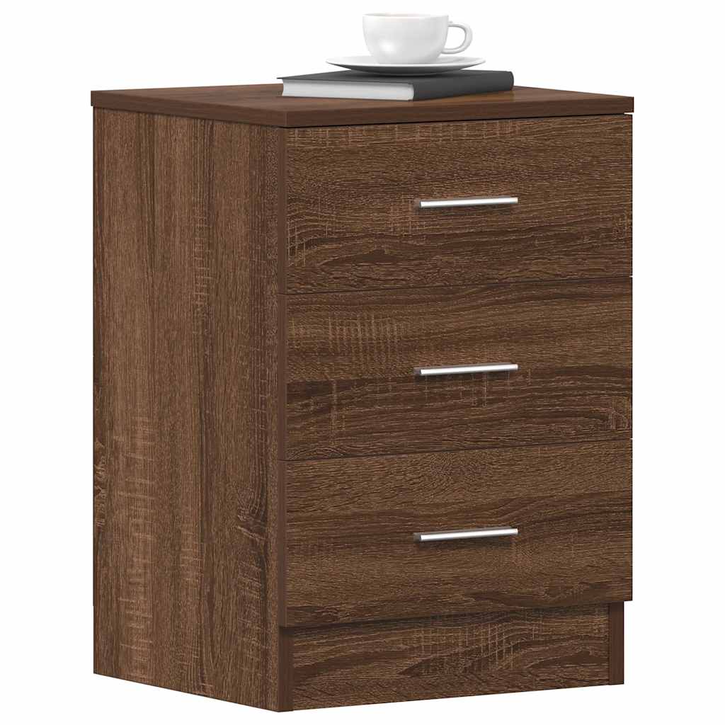 Comodini 2 pz Rovere Marrone 38x35x56 cm in Legno Multistrato