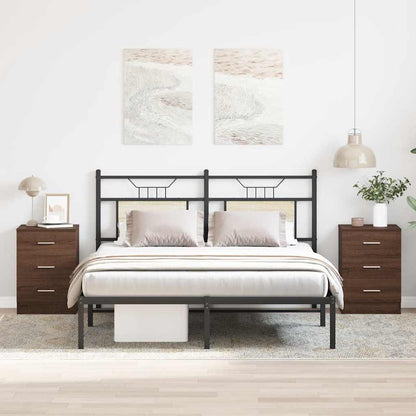 Comodini 2 pz Rovere Marrone 38x35x56 cm in Legno Multistrato